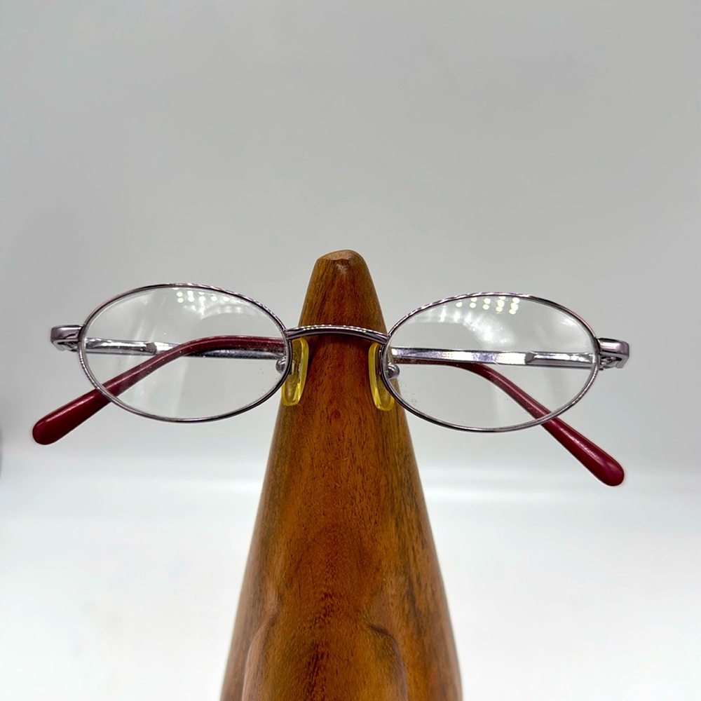 Kids Silver Metal Eyeglasses Frame Spring Arms Pink Endpieces